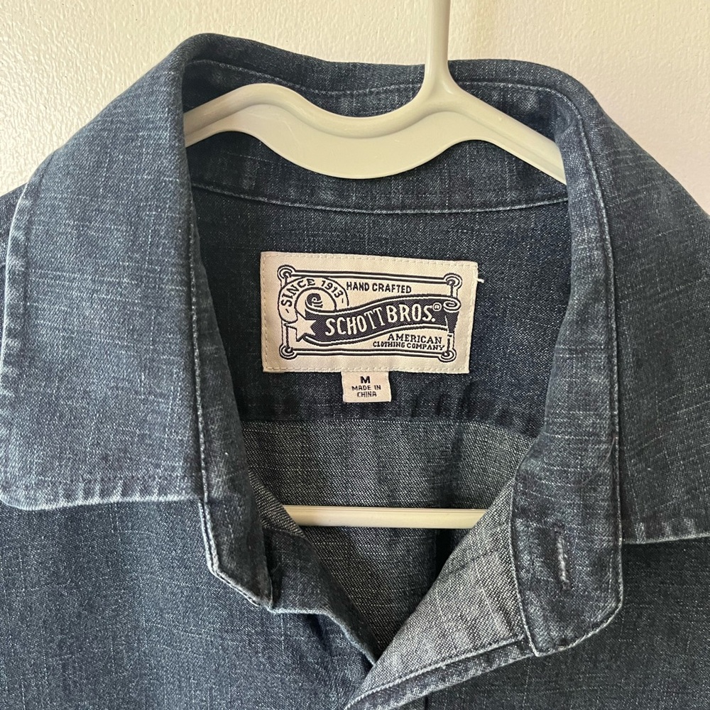 Men's Denim Button-Up Work Shirt - Indigo